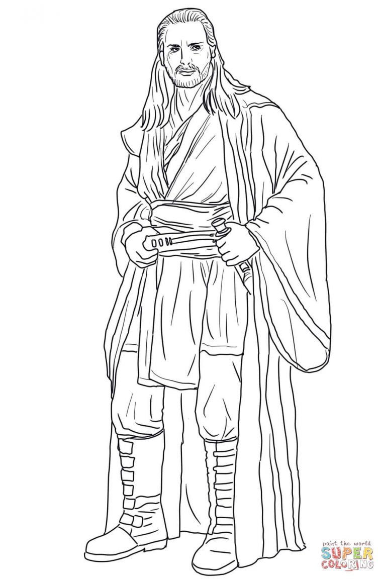 Qui Gon Jinn Coloring Page | Free Printable Coloring Pages à Dessin Gon A Imprimer