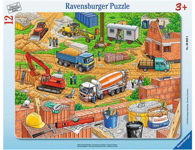 Ravensburger Rahmenpuzzle Auf Der Baustelle tout Berufe Auf Der Baustelle