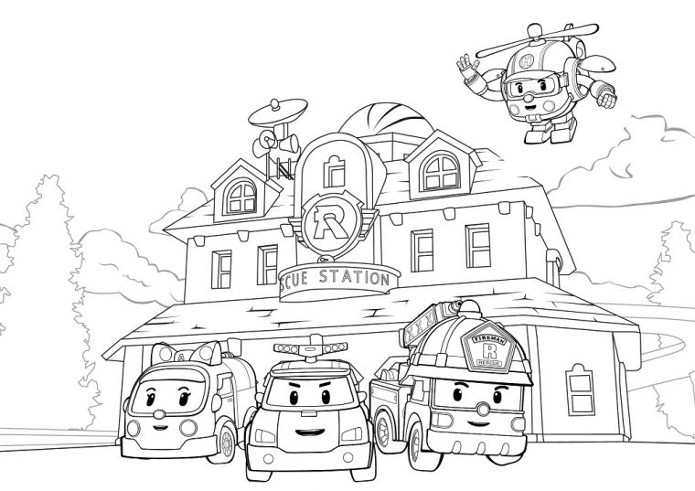 Robocar Poli Coloring Lesson | Kids Coloring Page avec Coloriage Robocar