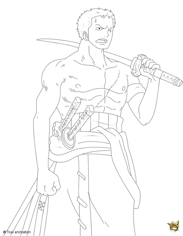 Roronoa Zoro Est Un Coloriage De One Piece | Coloriage dedans Coloriage Zoro One Piece