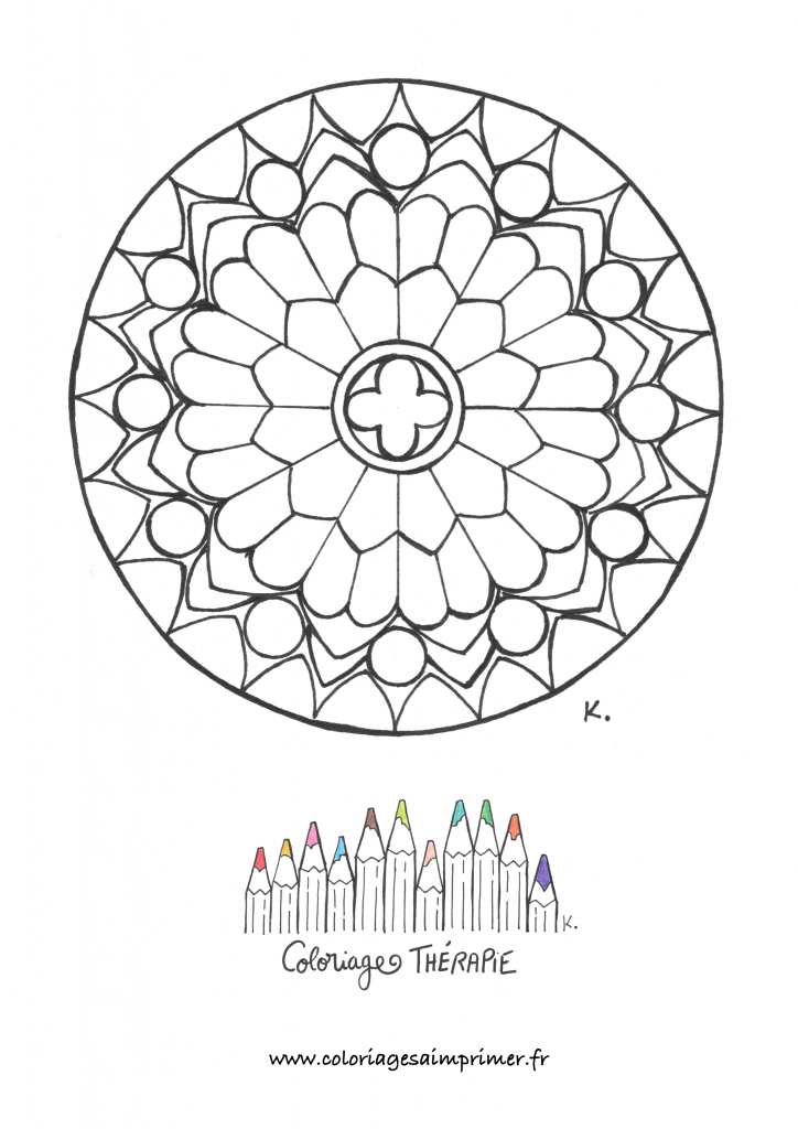 Rosace De La Cathédrale De Notre-Dame – Coloriages À Imprimer avec Rosace À Imprimer