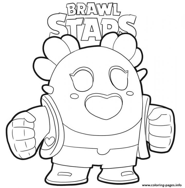 Sakura Spike Brawl Stars Coloring Pages Printable | Star à Dessin A Imprimer Brawl Star