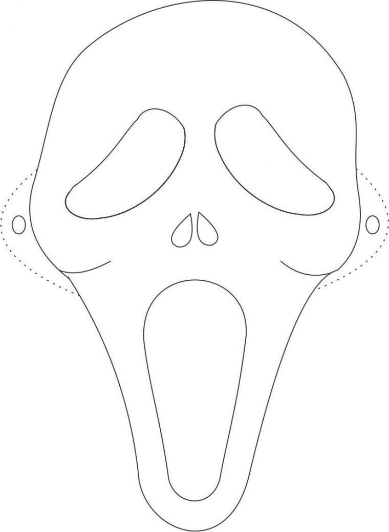 Scary Halloween Mask Coloring Pages | Ghost Mask Printable destiné Masque Vampire A Imprimer