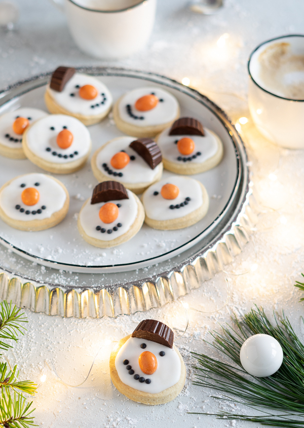 Snowman Cookies, Scheeman Kekse, Butterplätzchen, Backen destiné Kekse Backen Mit Kindern