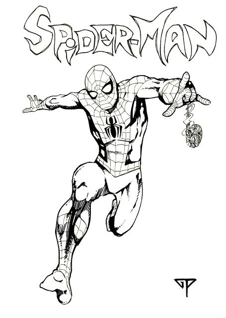 Spiderman 4 Théophile | Spiderman, Noir Et Blanc, Dessin destiné Coloriage Spiderman Noir