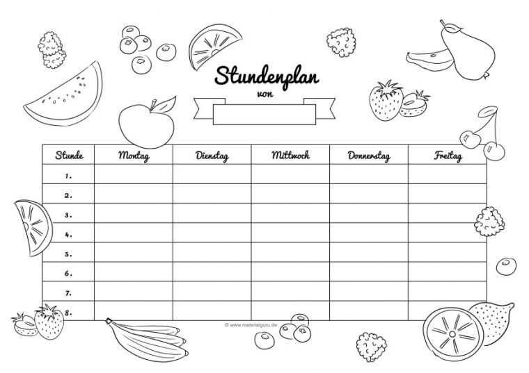 Stundenpläne – Materialguru encequiconcerne Stundenplan Online Gestalten