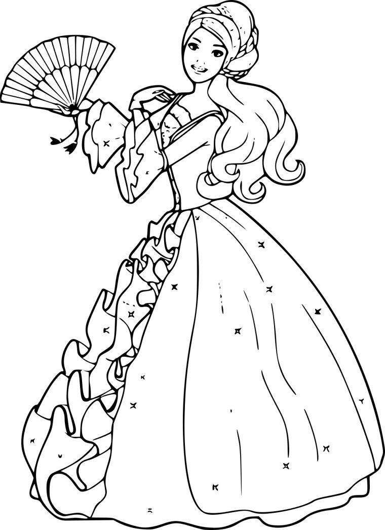 Télécharger Coloriage Barbie Princesse Pics à Princesse A Colorier