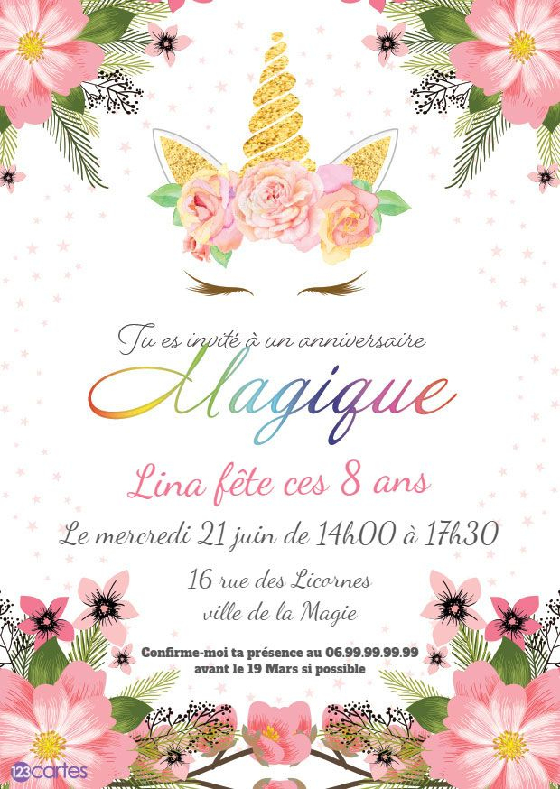 Texte Anniversaire Pour Ma Petite Fille De 8 Ans pour Invitation Anniversaire Fille Gratuit