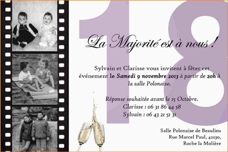 Texte Invitation Anniversaire 18 Ans Fille Original encequiconcerne Carte Invitation Anniversaire Garçon