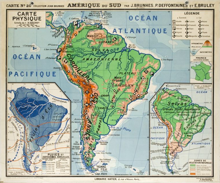 Vintage Poster – Amérique Du Sud, Carte N°20, Carte tout Carte Amerique Du Sud