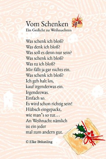 Vom Schenken * Elkes Kindergeschichten | Gedicht tout Weihnachtsgedichte Kinder