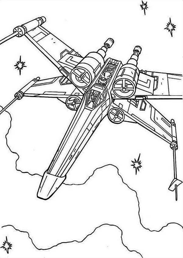 X Wing Fighter In Star Wars Coloring Page – Download destiné Coloriage Star Wars Luke Skywalker