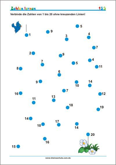 Zahlen Bis 20 Lernen – Kostenlose Mathe Arbeitsblätter dedans Vorschule Arbeitsblätter Zum Ausdrucken