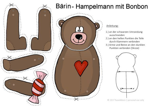 Zum Ausdrucken | Free Printable • Fusselideen | Hampelmann intérieur Vorlage Maus Basteln