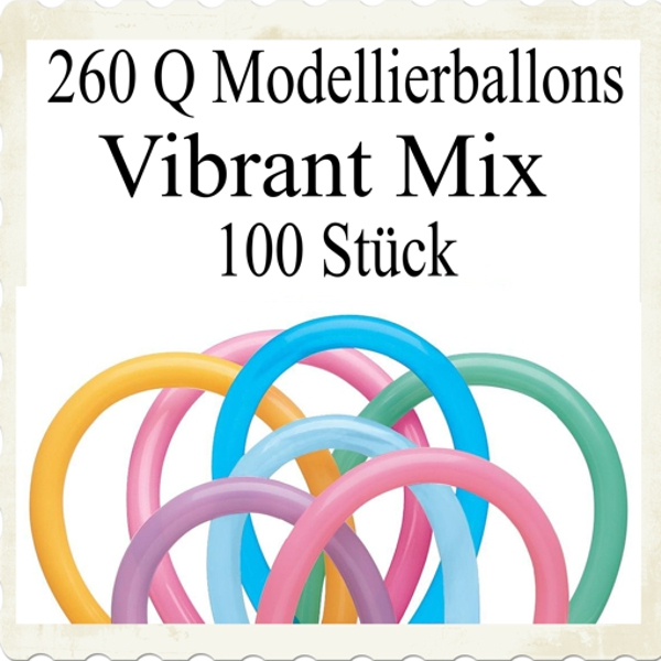 100 Stück Modellierballons, Qualatex, 260 Q – Vibrant Mix concernant Luftballons Modellieren