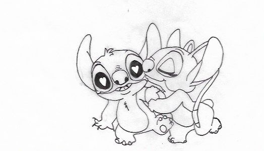 stitch and angel coloring pages