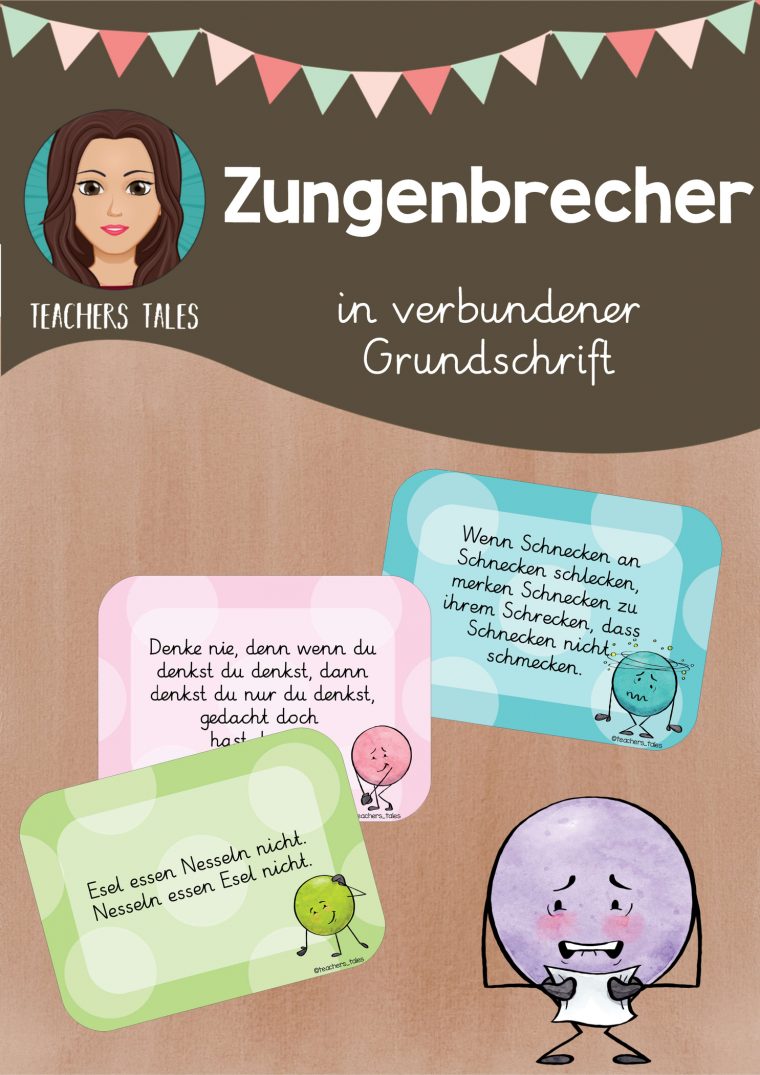 72 Zungenbrecher In Verbundener Grundschrift dedans Englische Zungenbrecher