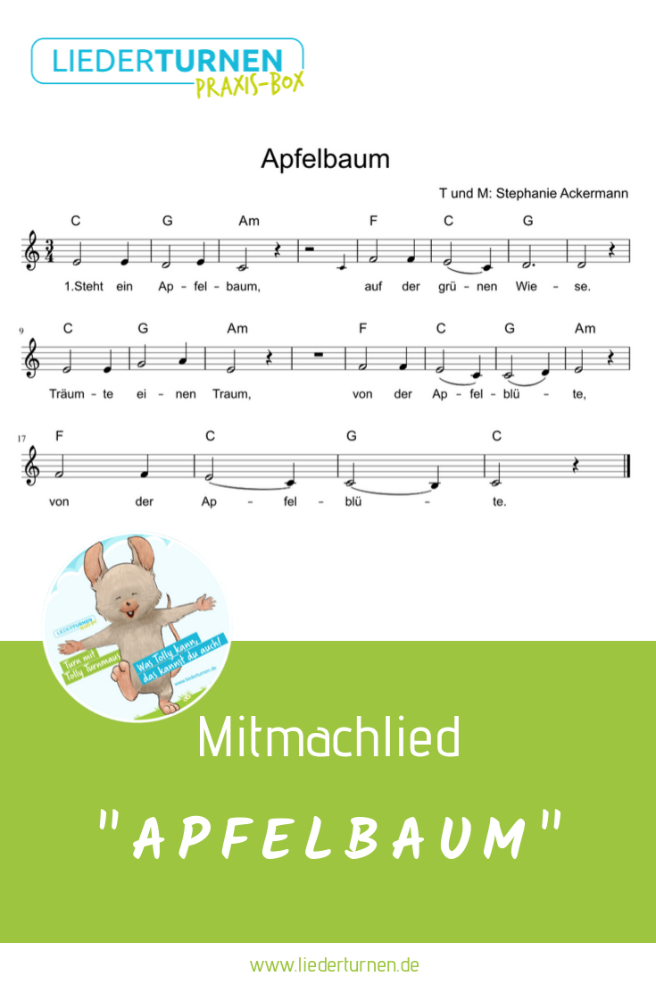 "Apfelbaum" Mitmachlied Noten | Kinder Lied, Kinderlieder avec Herbst Kinderlieder