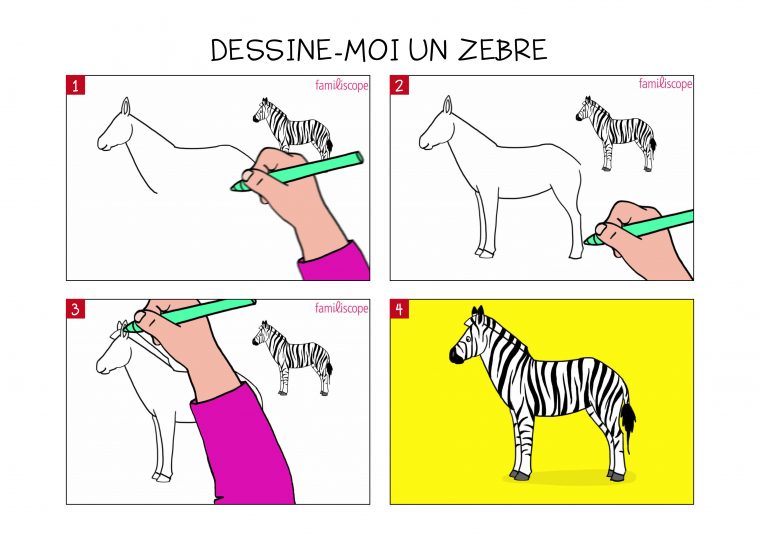 Apprendre À Dessiner Un Zèbre En 3 Étapes encequiconcerne Apprendre A Dessiner Facile