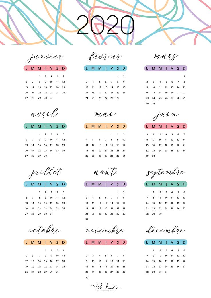 Calendrier 2020 À Imprimer, Blog Lifestyle Printables | La serapportantà Calendrier À Imprimer