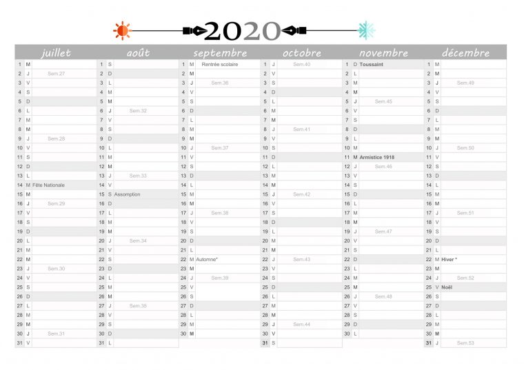 Calendrier 2020 Gratuit : Modèles De Calendrier À Imprimer destiné Calendrier À Imprimer