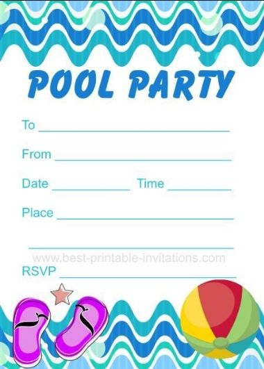 Carte Invitation Anniversaire Theme Piscine | Pool Party concernant Carte Invitation A Imprimer