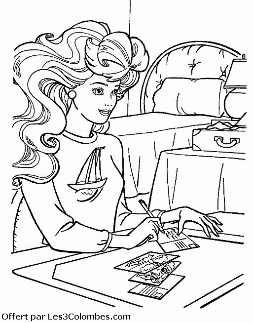 Coloriage Barbie 50 – Coloriage En Ligne Gratuit Pour Enfant avec Coloriage En Ligne Barbie