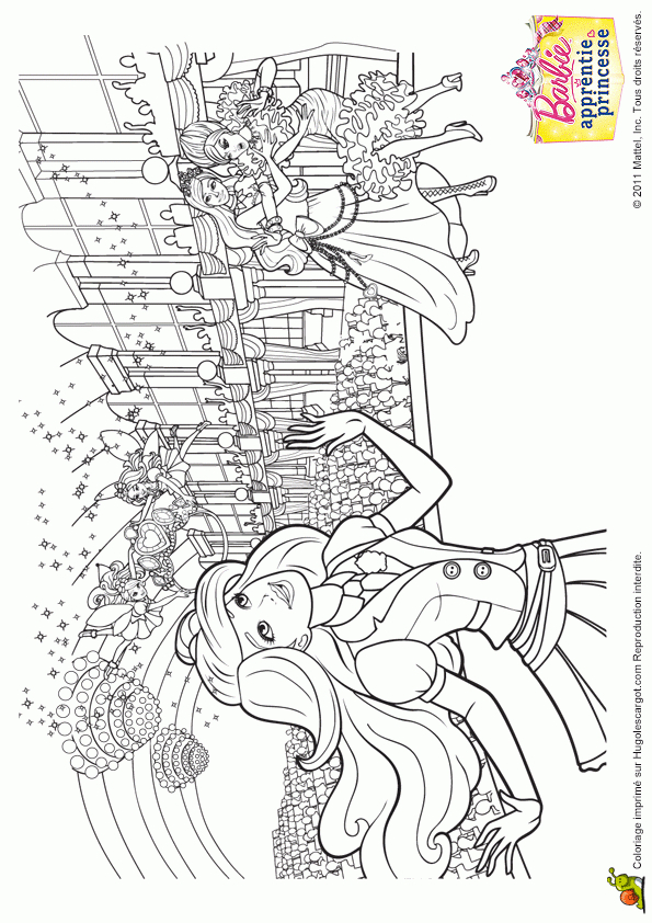 Coloriage Barbie Apprentie Princesse 28 Sur Hugolescargot intérieur Coloriage Barbie Princesse