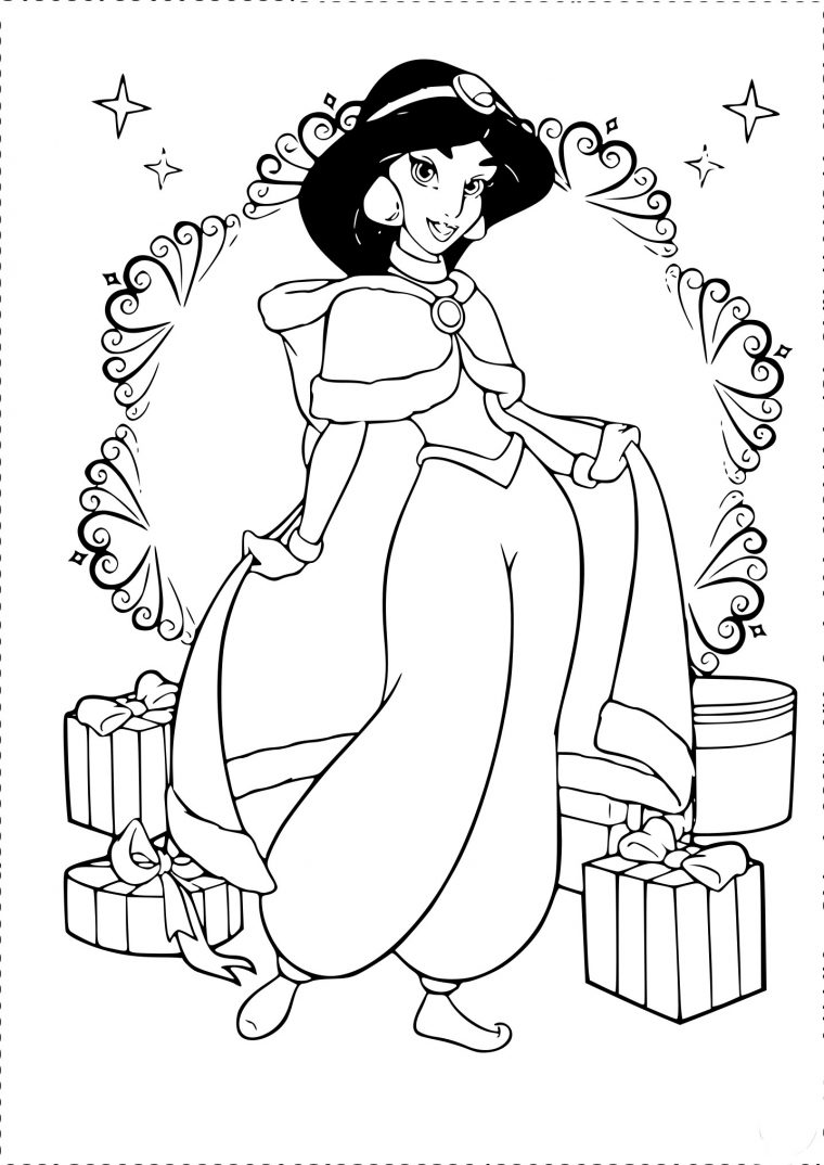 Coloriage Jasmine Noel À Imprimer Sur Coloriages pour Dessin Disney A Imprimer