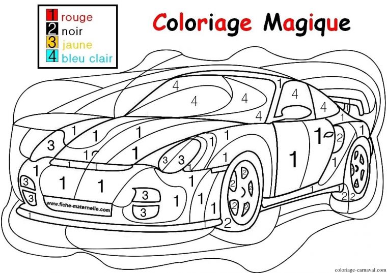 Coloriage Magique Voiture De Course Facile Simple encequiconcerne Dessin De Voiture De Course