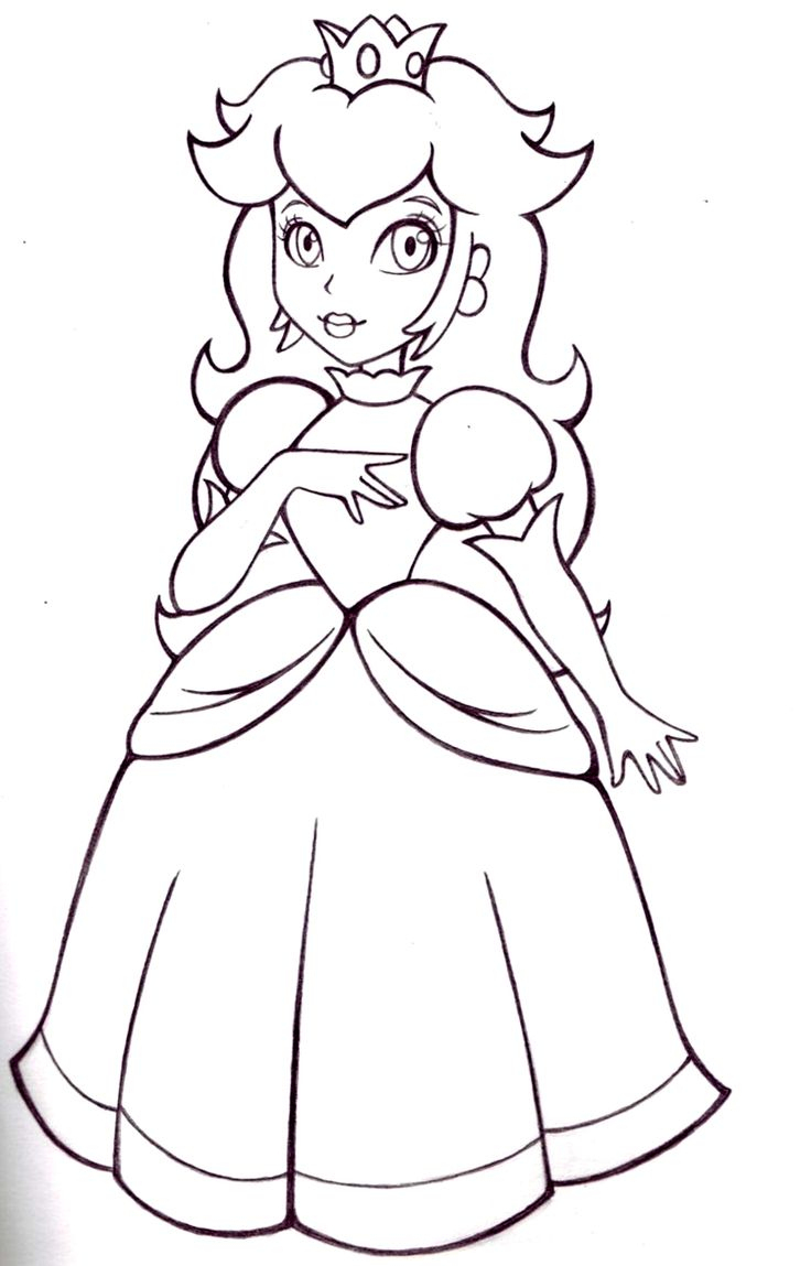 Coloriage Princesse Peach À Colorier – Dessin À Imprimer destiné Dessin À Imprimer Princesse