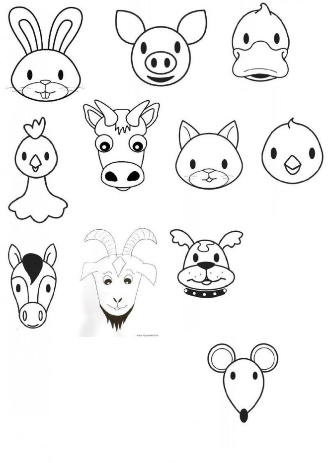 Coloriage Têtes Des Animaux De Ferme Dessin Gratuit À Imprimer pour Dessin Animaux De La Ferme