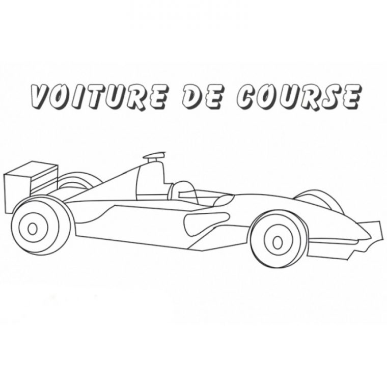 Coloriage Voiture De Course – Formule 1 Avec Pilote – Tête destiné Dessin De Voiture De Course