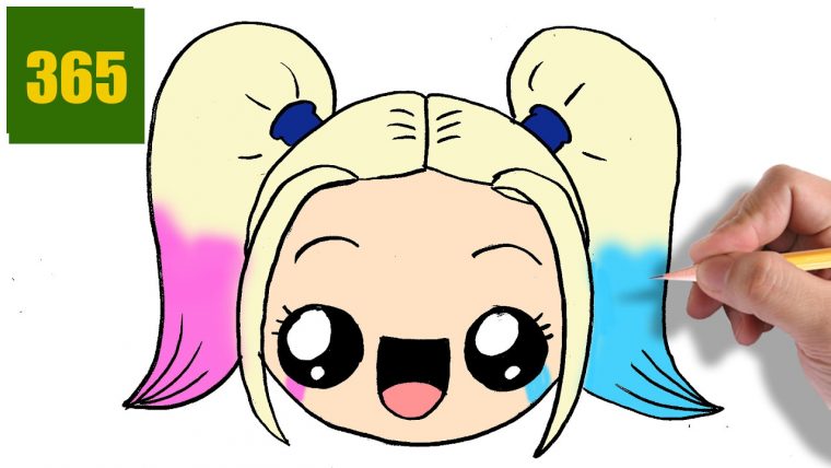 Comment Dessiner Harley Quinn Kawaii Étape Par Étape serapportantà Dessin Facile A Faire