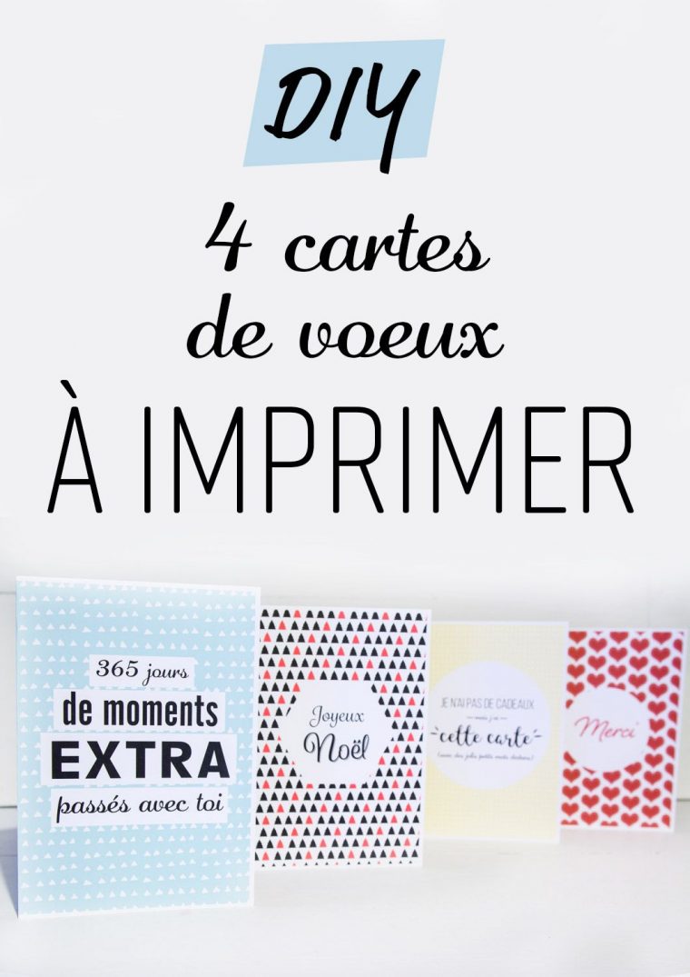 Diy : 4 Cartes De Voeux À Imprimer Pour Y Glisser Vos à Carte De Voeux A Imprimer