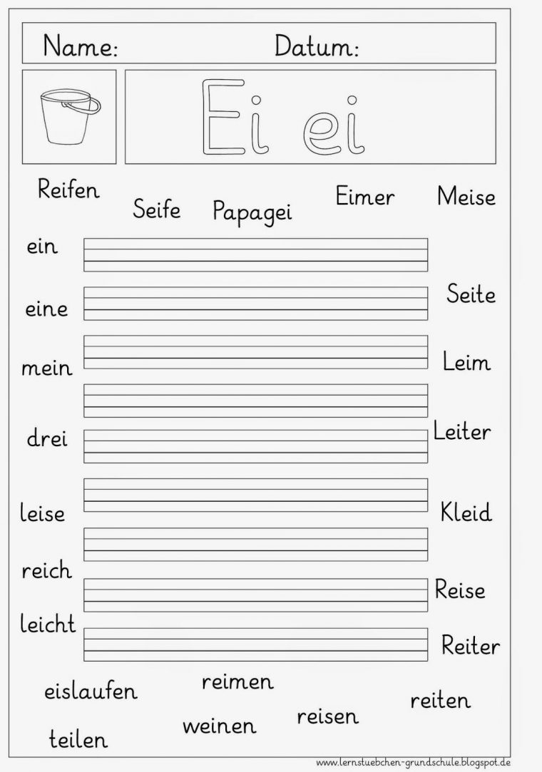 Ei – Ei Erkennen Und Schreiben | Schreibübungen, Lesen serapportantà Schreibübungen Grundschule