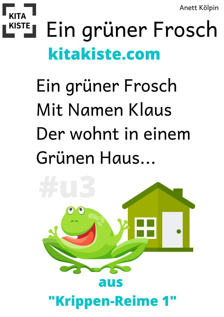 "Ein Grüner Frosch" – Farbe Grün Fingerspiel | Kinder intérieur Gedichte Für Kinder