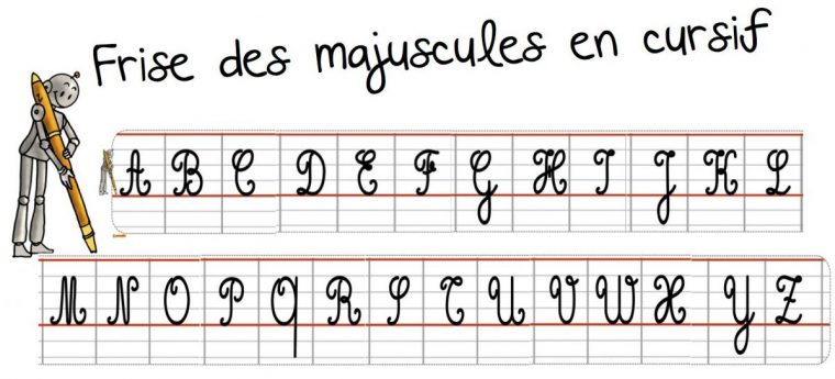 Frise De L'Alphabet Des Majuscules En Cursif | Bout De avec Lettre Alphabet À Imprimer