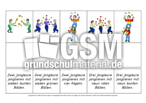 Im-Zirkus-Sätze-Zuordnen-A-1-4 – Lese-Schreibübungen encequiconcerne Zirkus Grundschule Material