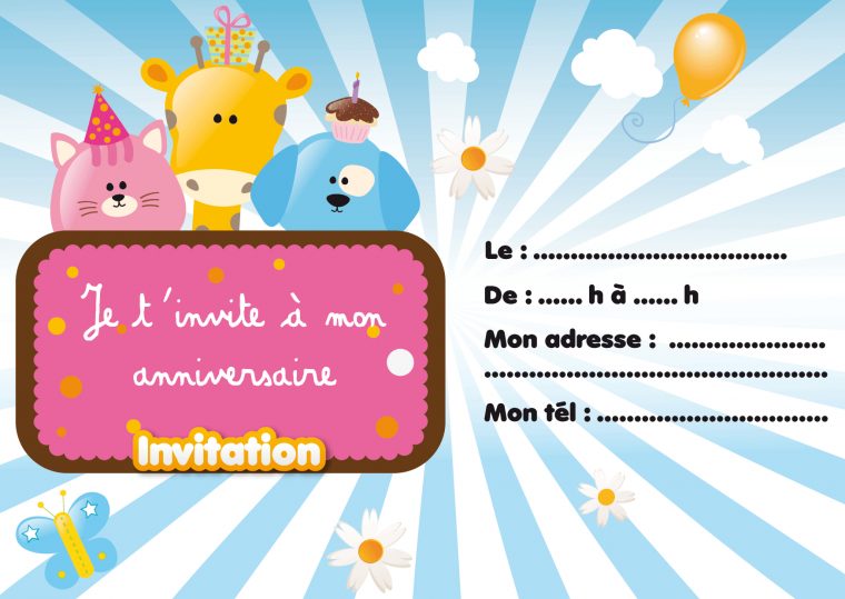 Invitation Anniversaire Gratuite À Imprimer à Carte Invitation A Imprimer