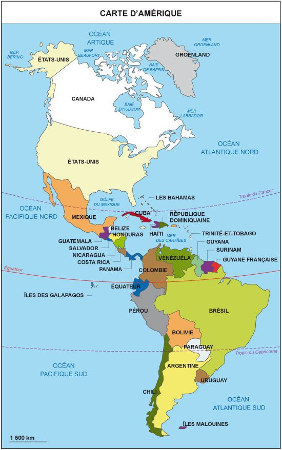 L'Amérique : Puissance Du Nord, Affirmation Du Sud (V dedans Carte Amerique Du Nord