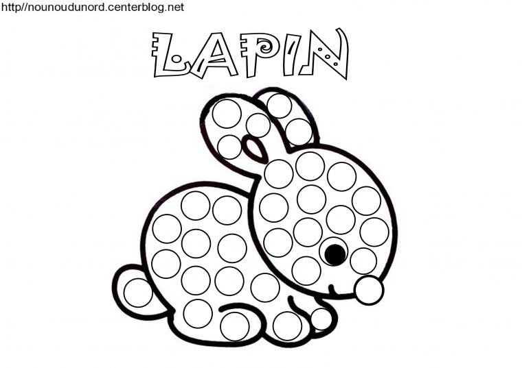 Lapin Bébé De Pâques Coloriage, Pour Gommettes, En Couleur avec Coloriages Pour Enfants