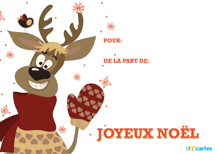 Le Renne Du Père Noël – Carte À Imprimer Joyeux Noël concernant Carte De Voeux À Imprimer