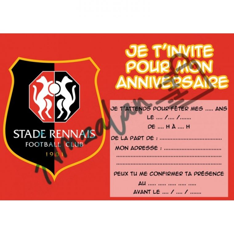 Lot De 6 Cartes Invitations Anniversaire Enfant Ados Foot tout Invitations Anniversaire