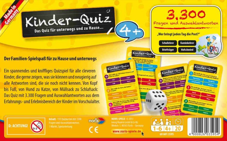 Noris Spiele – Kinder-Quiz F?R Schlaue Kids | Teddy Toys intérieur Online Spiele Für Kids