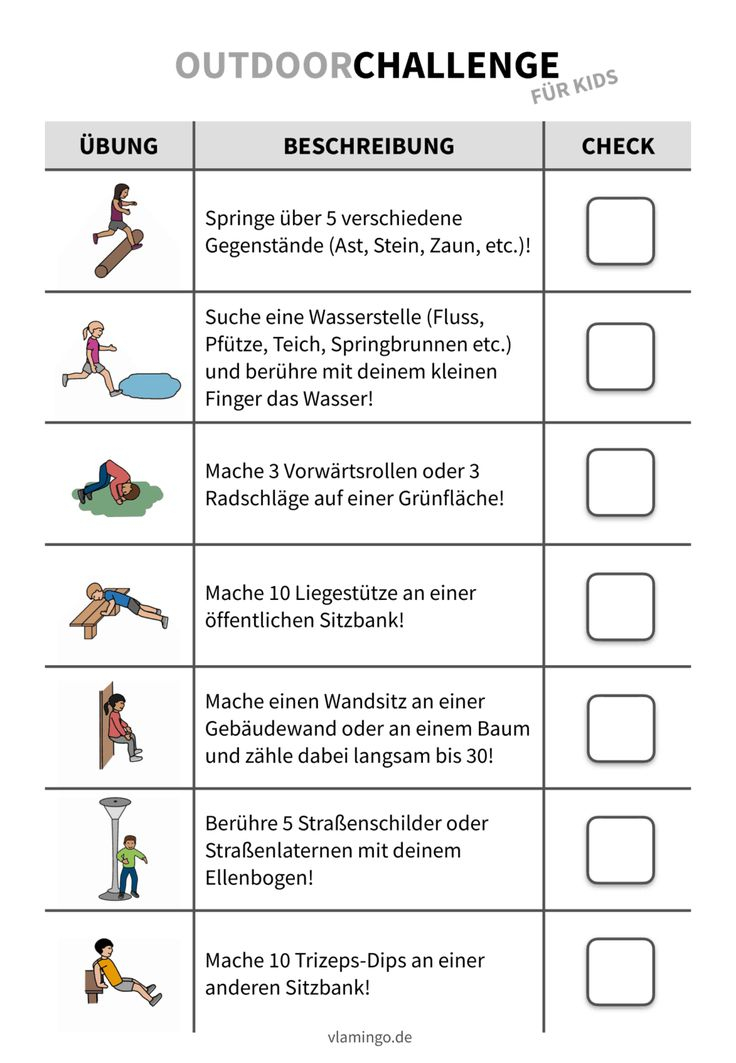 Outdoor-Challenge Für Kinder (Homeschooling intérieur Kurze Sagen Für Die Schule