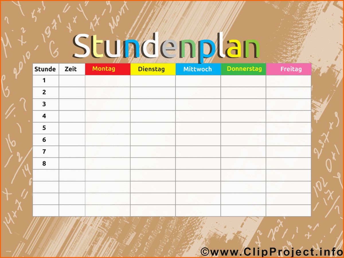 Unvergesslich Stundenplan Vorlage Kostenlos | Kostenlos concernant