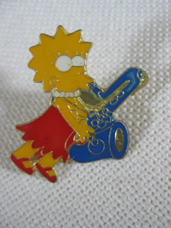 Vintage Lisa Simpson Saxophone Pin intérieur Saxophone Lisa Simpson