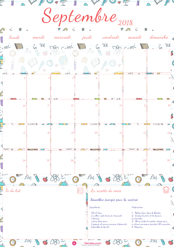 Votre To-Do Liste De Septembre – Votre Calendrier À pour Calendrier À Imprimer