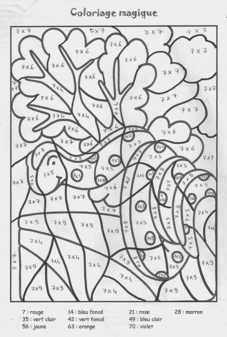 21 Inspirant Coloriage Magique Table De Multiplication Cm2 serapportantà Coloriage Exercice Multiplication